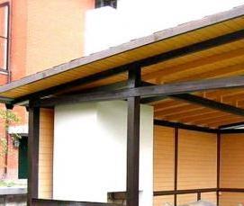 Односкатная беседка из металла - модель 4