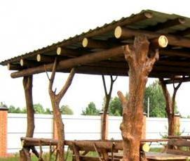 Односкатная беседка из металла - модель 3