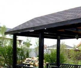 Односкатная беседка с мангалом - модель 3