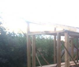 Односкатная беседка с мангалом - модель 2