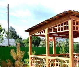 Односкатные беседки из дерева - вариант 3