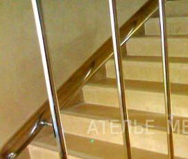 Ограждение лестницы из нержавеющей стали - вариант 4