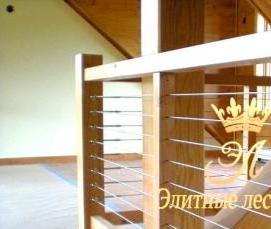 Ограждение лестницы из тросов - тип 2