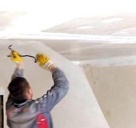 Оклейка потолка стеклохолстом - тип 1