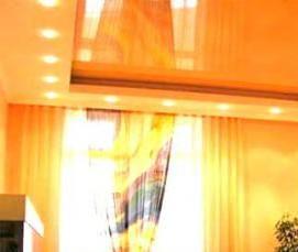 Оранжевый натяжной потолок - модель 4