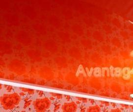 Оранжевый натяжной потолок - модель 3