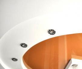 Оранжевый натяжной потолок - модель 2