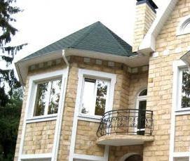 Отделка фасада облицовочным камнем - вариант 4