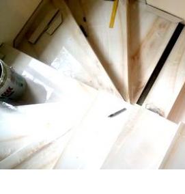 Отделка лестниц керамогранитом - модель 1