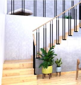 Отделка лестницы керамогранитом в доме - вариант 2