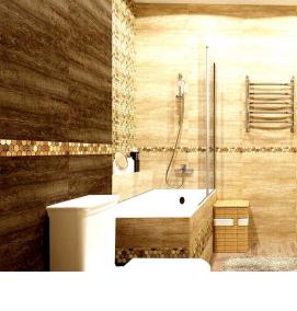 Отделка ванной комнаты керамогранитом - тип 1
