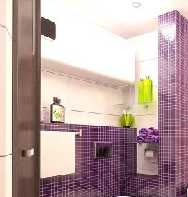 Отделка ванной листовыми панелями - модель 4