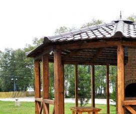 Открытые деревянные беседки для дачи - модель 4