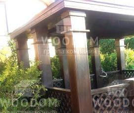 Открытые деревянные беседки для дачи - модель 3