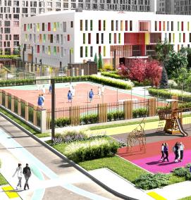 Озеленение школьного двора - модель 3