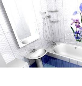 Панели пвх для ванной: сакура - вариант 1