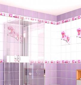 Панели пвх для ванной: сакура - вариант 4