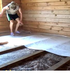 Пароизоляция для чернового пола в деревянном доме - тип 1
