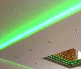 Парящий натяжной одноуровневый потолок - тип 1