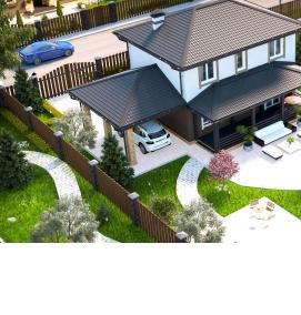 Планировка дачного участка 6 соток с домом - тип 4