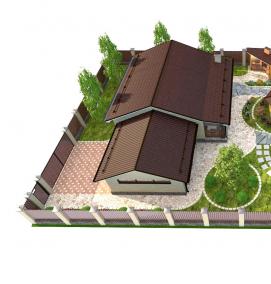 Планировка дачного участка 6 соток с домом - тип 3