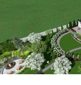 Планировка дачного участка прямоугольной формы - модель 1