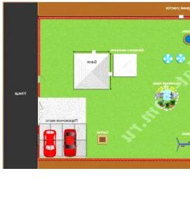 Планировка дачного участка прямоугольной формы - модель 2