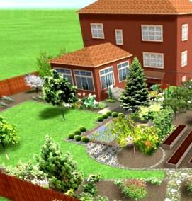 Планировка дачного участка с баней - вариант 1