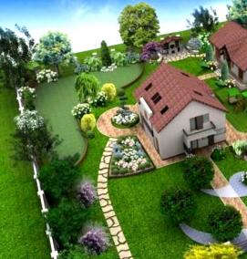 Планировка дачного участка с баней - вариант 2