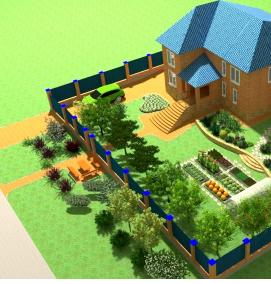 Планировка квадратного участка - тип 4