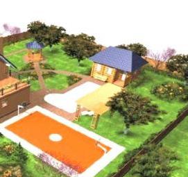 Планировка прямоугольного участка - вариант 1