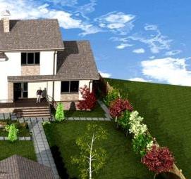 Планировка прямоугольного участка - вариант 3