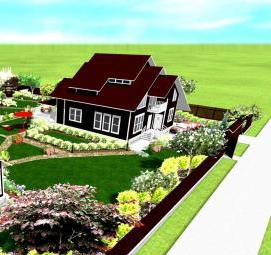 Планировка участка 25 на 40 метров - модель 2