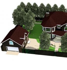 Планировка участка 2 сотки с домом - тип 3