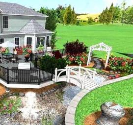 Планировка участка 50 соток с домом - вариант 1