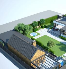 Планировка участка 8 соток с домом - тип 4