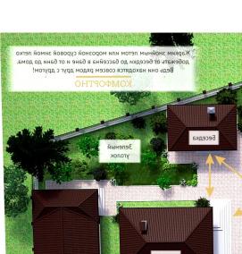 Планировка участка с домом и баней - тип 3