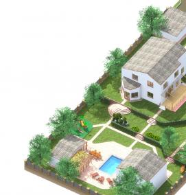 Планировка участка с гостевым домом - вариант 2