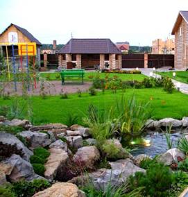 Планировка участка с прудом - тип 2