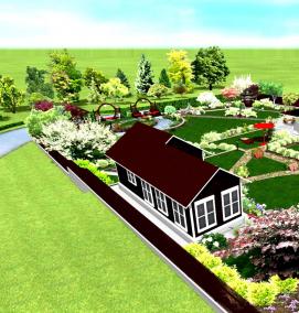 Планировка жилого участка 15 соток - модель 1