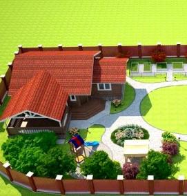 Планировка жилого участка - модель 1