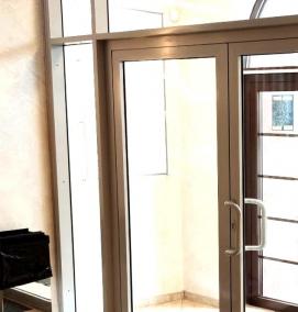 Пластиковая дверь входная без стекла коричневая - модель 3