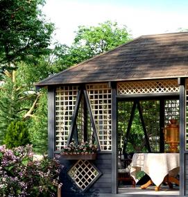 Пластиковые беседки для дачи - модель 2