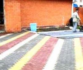 Плитка тротуарная брусчатка кирпичик 100х200х60 мм серая - тип 2