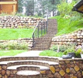 Подпорная стенка на даче - тип 1