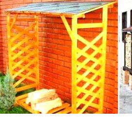 Поленница для дров уличная - модель 4