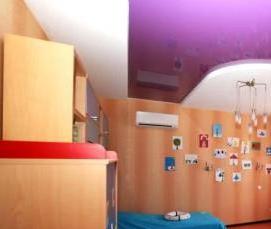 Потолок натяжной сиреневый глянец - тип 1