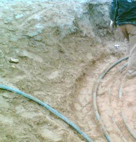 Прокладка сигнального кабеля в земле - вариант 4