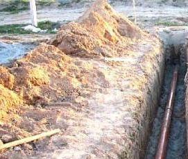 Прокладка труб водоснабжения в земле - тип 3