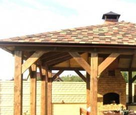 Простая беседка с барбекю - модель 1